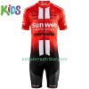 Fahrradbekleidung Radtrikot Kurzarm + Radhose Kurze 2019 Team Sunweb Kinder N001